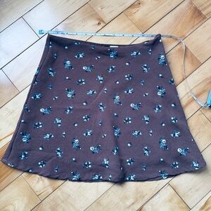 H&M Brown Floral mini Skirt